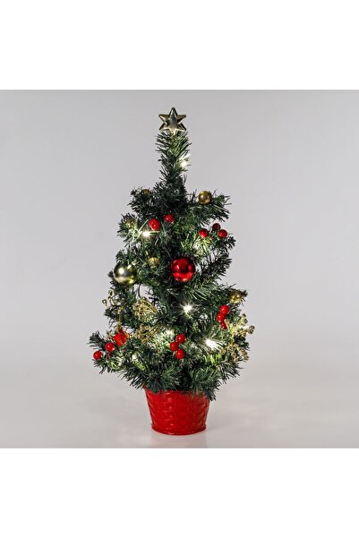 OEM Χριστουγεννιάτικο Δέντρο σε Γλάστρα με Κόκκινες Μπάλες, Δώρα, 20 LED - 50...