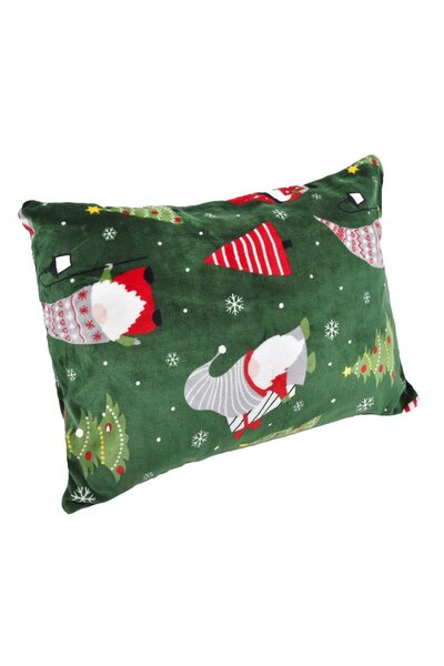 OEM Green Velvet Christmas Decorative Pillowcase with Gnome Figurines 70x50cm