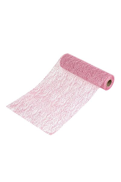 OEM Tesatura Decorativa de Craciun Roz Irizata Perforata 5mx24cm