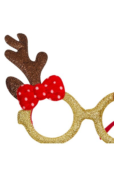 OEM Red Glitter Deer Christmas Glasses