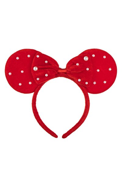 OEM Coronita Par de Craciun Urechi Rosii Catifelate Funda & Margele Albe