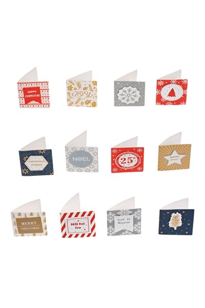 OEM Set Felictari de Craciun Autocolante cu 12 Modele Diferite pentru Cadouri...