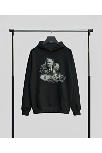 Infire clothing هوديي للجنسين قصة فضفاضة أتاتورك مطبوع