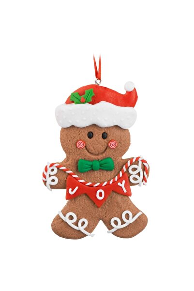 OEM Ornament Brad de Craciun Figurina Om de Turta Dulce cu Caciulita 7x10cm