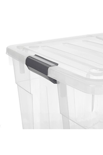 OEM Transparent Foldable Plastic Storage Box with Lid & Wheels 120l