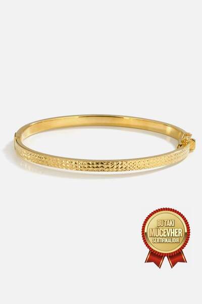 MEKS JEWELS Mikron Altın Kaplama Gümüş Kesme Kelepçe