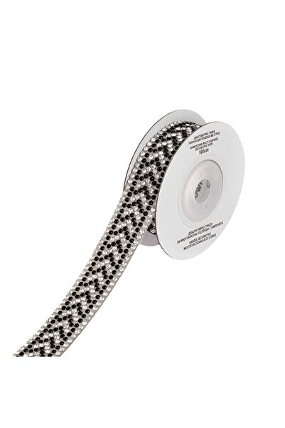 OEM Adhesive Tape with Black & Silver Rhinestones 1mx1.6cm