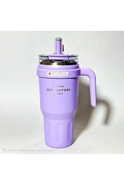 SITARAYURI HZ035 Insulated Mug with Handle and Straw, 750ml, for Travel and Coffee