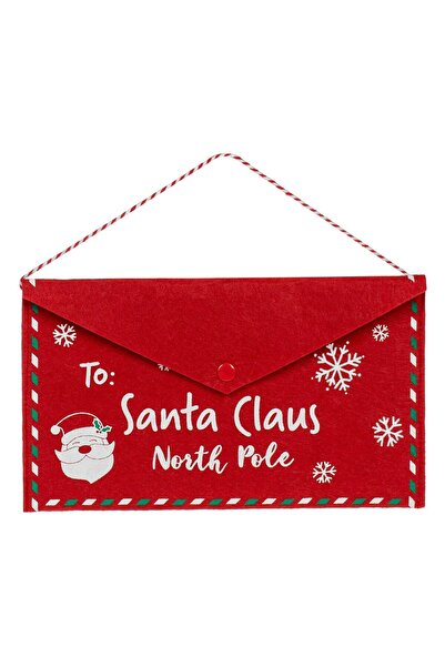 OEM Plic din Pasla Rosie cu Capsa Mos Craciun "To:Santa Claus" 27x16cm