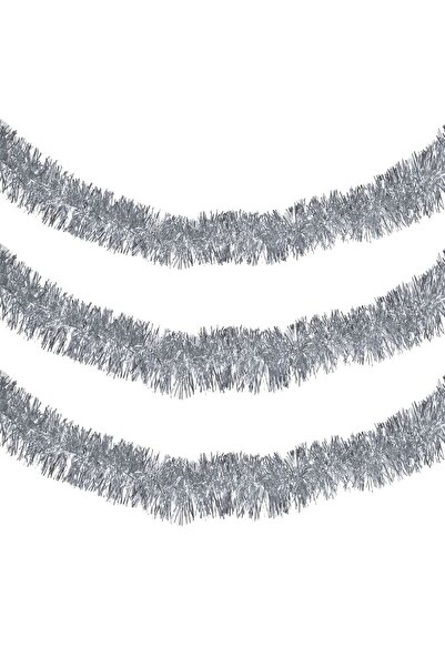 OEM Beteala de Craciun Argintie Tinsel 3m x 7cm