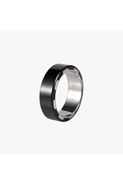 ZINK Men's Silver & Black Stainless Steel Ring | ZJRG 004 SPB