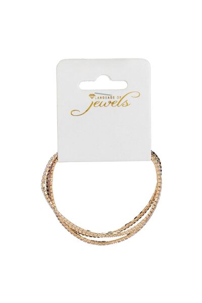 OEM Set Bratari de Culoare Aurie cu Strass & Elastic - 3buc