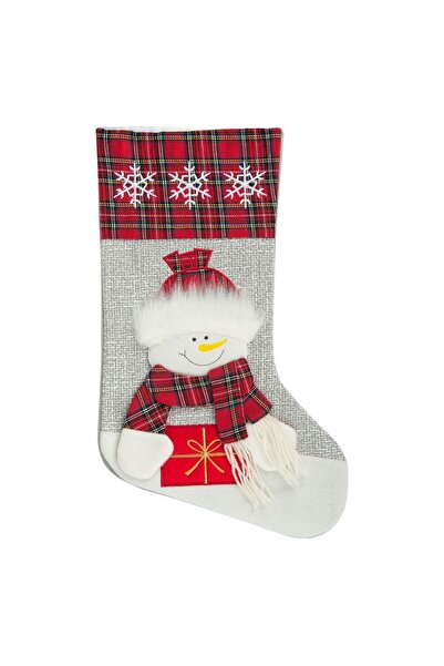 OEM Cizmulita Decorativa de Craciun 3D Gri Rosie Om de Zapada Haina cu Carour...