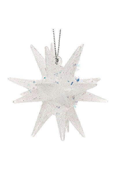 OEM 3D Iridescent Snowflake Christmas Tree Ornament 9cm