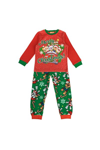 OEM Set Pijama de Craciun Fleece Rosie Verde Paw Patrol pentru Copii 3-4 Ani