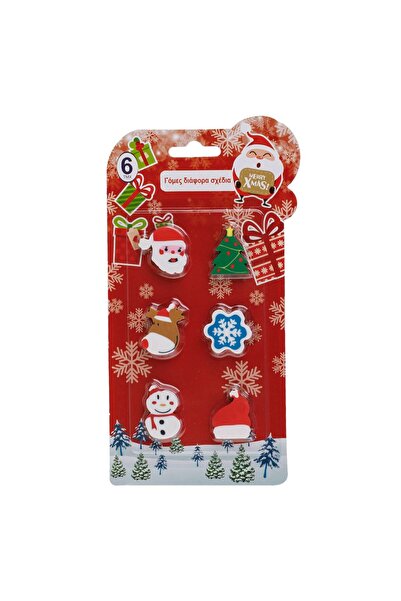 OEM Christmas Eraser Set Various Models 0.7cm - 6pcs