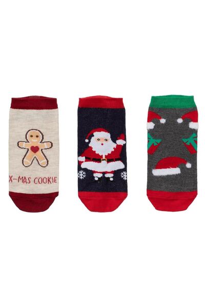 OEM Women's Short Socks Colorful Figures No. 36-42 - 3 pairs