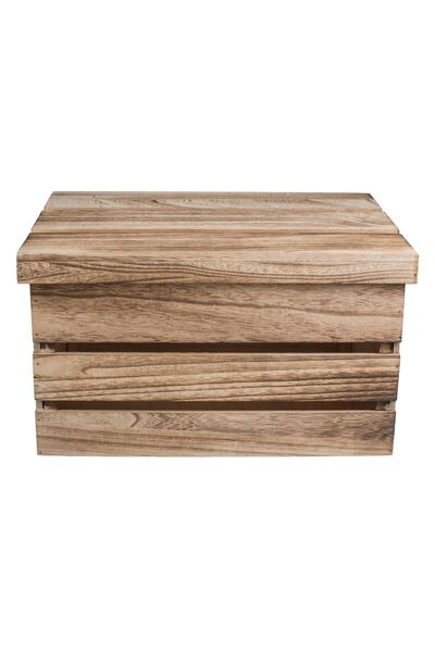 OEM Natural Color Wooden Decorative Crate with Lid 42x31x24cm