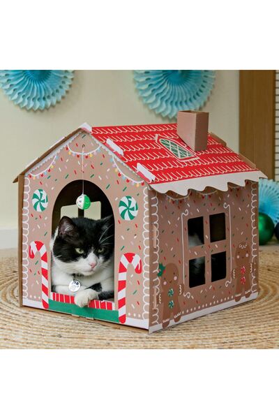 OEM Interactive Cat Scratching Toy Gingerbread House 49x47x40cm
