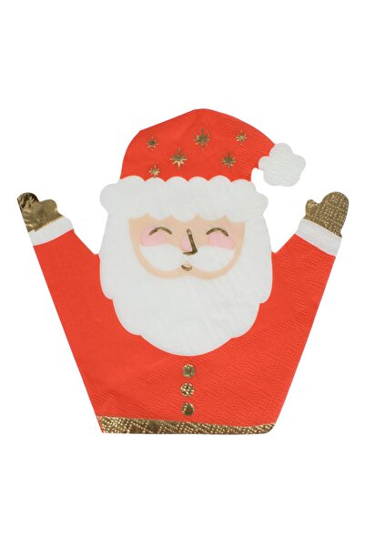 OEM Red and White Santa Claus Shaped Table Napkins 33x33cm - 12pcs