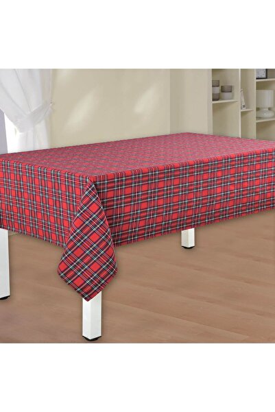 OEM Christmas Decorative Tablecloth Red Checkered 180x140cm