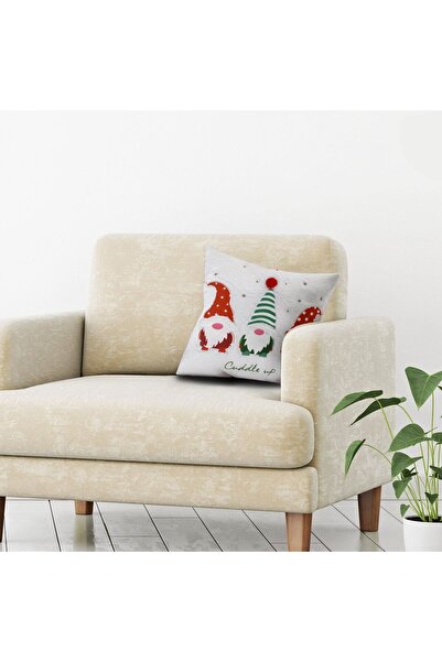 OEM White Sherpa Christmas Decorative Pillow Gnome Figurine for Sofa 40x40cm