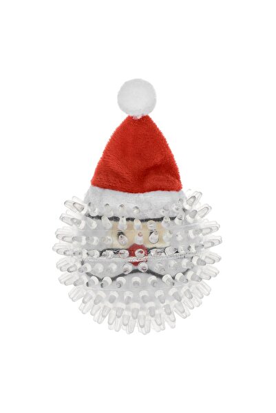 OEM Christmas Toy Transparent Ball with Plush Santa Claus for Dogs 9cm