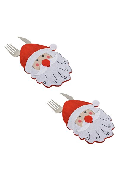 OEM Σετ Χριστουγεννιάτικα Κόκκινα Τσόχινα Καλύμματα Μαχαιροπήρουνων Άγιου Βασ...