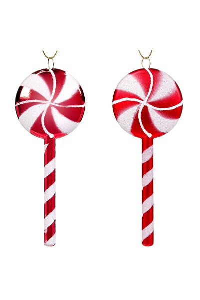 OEM Set Ornamente Brad de Craciun Acadele Rosii Albe 12cm - 4buc