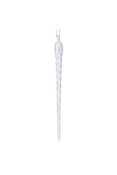 OEM Ornament Brad de Craciun Turture Alb Glitter 23cm