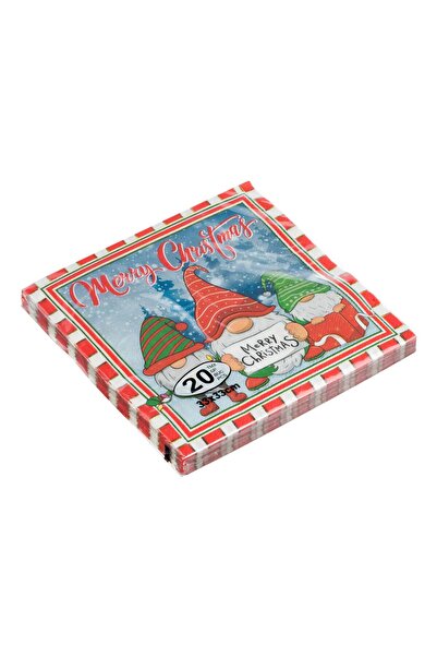 OEM Servetele de Masa Party de Craciun Gnome Zapada "Merry Christmas" 33x33cm - 10buc