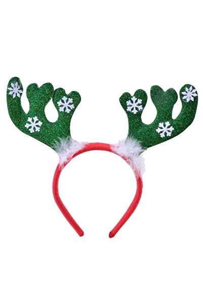 OEM Χριστουγεννιάτικο Στεφάνι Κέρατα Ταράνδου Πράσινες Νιφάδες Χιονιού