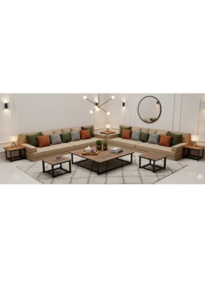 private house Balance floor serving table set, brown color