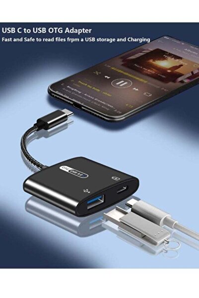 Generic USB-C OTG Adapter with Power 60W PD, 2-in-1 USB-C to USB, Compatible with iPad Pro, Galaxy S23, Pixe