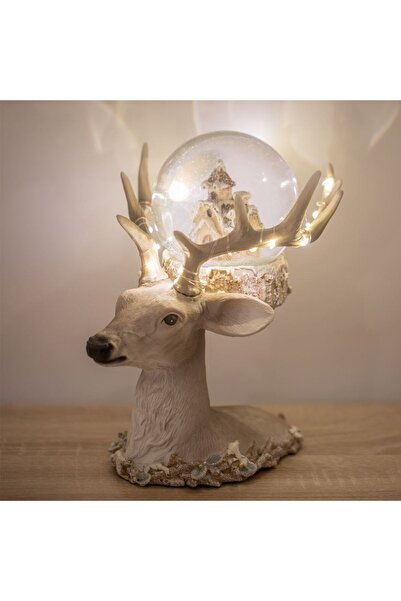 OEM Christmas Decorative Figurine Reindeer Head with LED 17x21x22cm