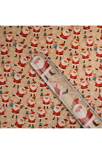 OEM Χαρτί περιτυλίγματος δώρων Χριστουγέννων σε ρολό kraft με σχέδιο Άγιου Βα...