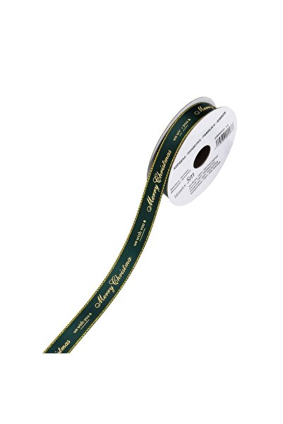 OEM Panglica Decorativa Brad de Craciun Verde cu Modele Aurii "Merry Christma...