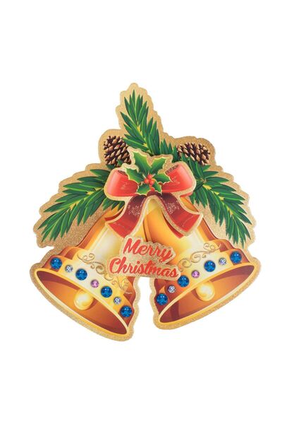 OEM Τρισδιάστατο Χριστουγεννιάτικο Διακοσμητικό Αυτοκόλλητο Καμπάνες Γκι Κώνο...