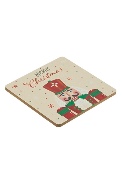 OEM Square Christmas Glass Holder Made of MDF Nutcracker 11x11cm