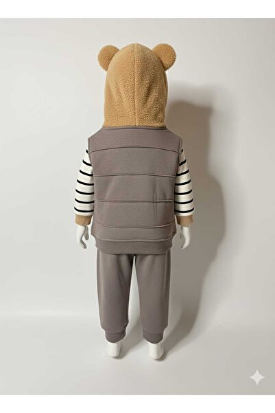 H&C STYLİNG Füme Ayı Yelekli 3 lü Takım