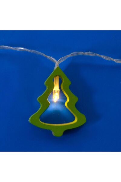 OEM 10-Light Battery-Powered Green Wooden Fir Tree 1.2m - Warm White