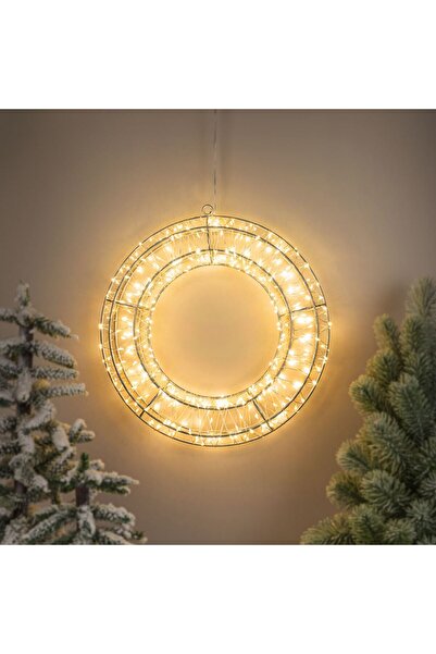 OEM Coronita Metalica Decorativa Flash cu 400 de Becuri LED 30x6cm - Alb Cald