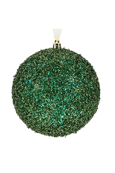 OEM Christmas Tree Ornament Green Globe with Tinsel Ø12cm