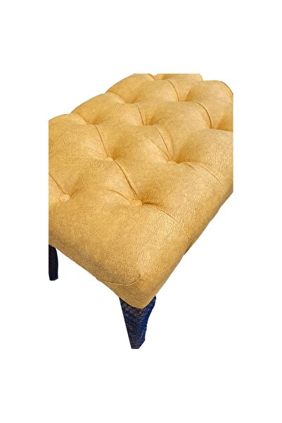 Casafun Sofa-type sofa with fabric upholstered bench, natural wood legs, 90 cm x 45 cm x 45 cm