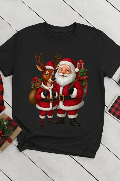 OVER HEAD Santa Claus με ελάφια Πρωτοχρονιάτικο μπλουζάκι Concept