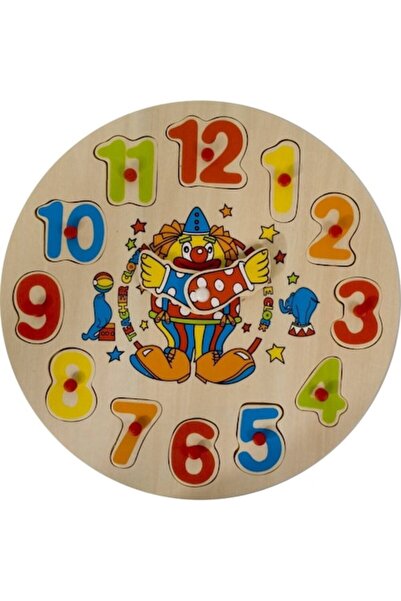 OEM Дървен образователен часовник, табло с 12 части, цифри, диаметър 30 ​​см