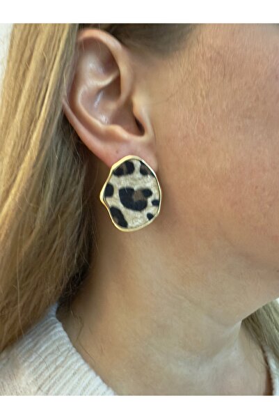 Snartun Gold Leopard Oval Earrings – Patterned and Stylish Women's Jewelry | Special Boxed