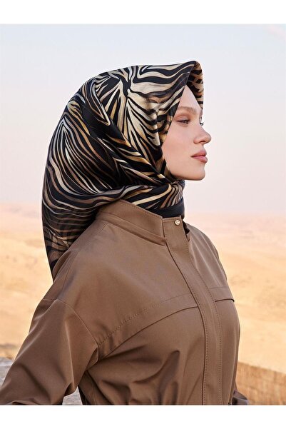 Armine Eșarfă de mătase Nostalgia - 9038-01 Black Sura