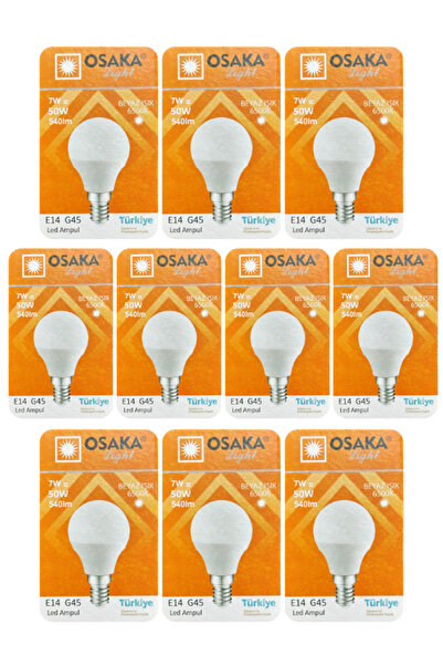 Avarson (10 Adet) Osaka 7W (50W) Beyaz Işık E14 Duylu (İnce Duy) Led Mini Ampul