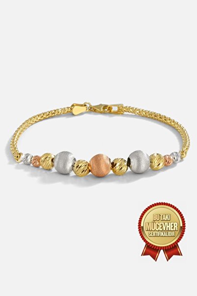 MEKS JEWELS Mikron Altın Kaplama Gümüş Dorika Bileklik